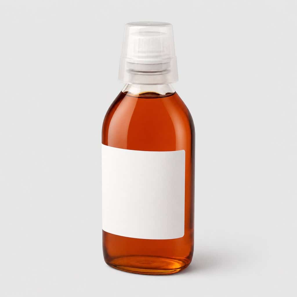 Flacon de sirop à la propolis et au miel